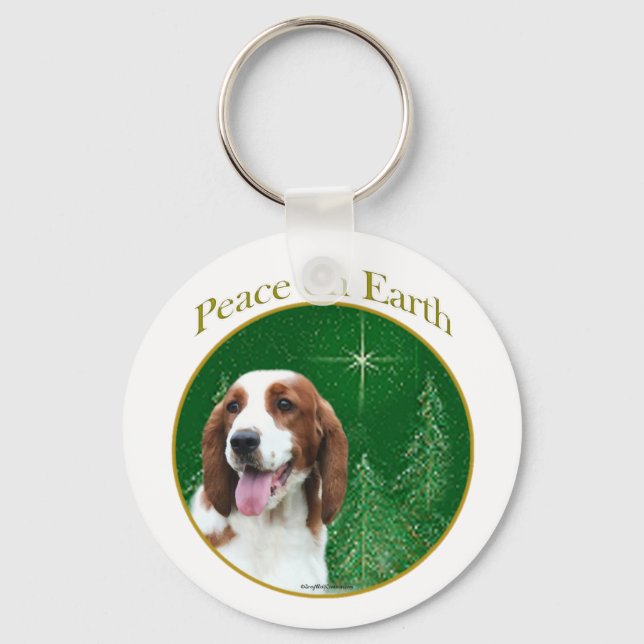 Welsh Springer Spaniel Peace Key Ring (Front)