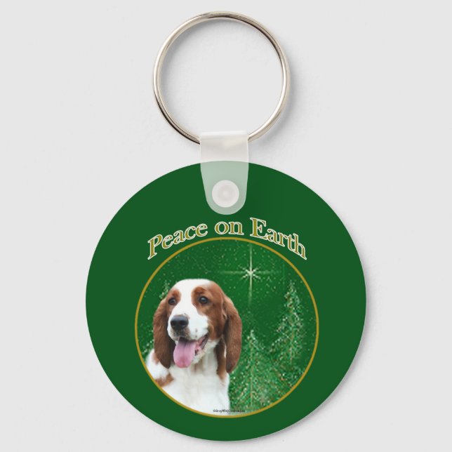 Welsh Springer Spaniel Peace Key Ring (Front)