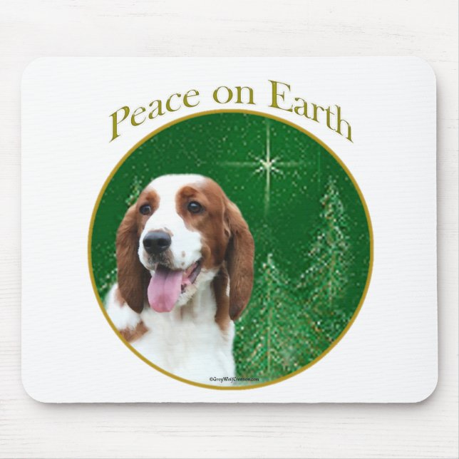 Welsh Springer Spaniel Peace Mouse Mat (Front)