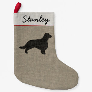 Welsh Springer Spaniel Silhouette with Long Tail Small Christmas Stocking
