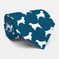Welsh Springer Spaniel Silhouettes Pattern Blue