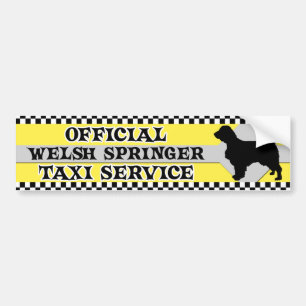 Welsh Springer Spaniel Taxi Service Bumper Sticker