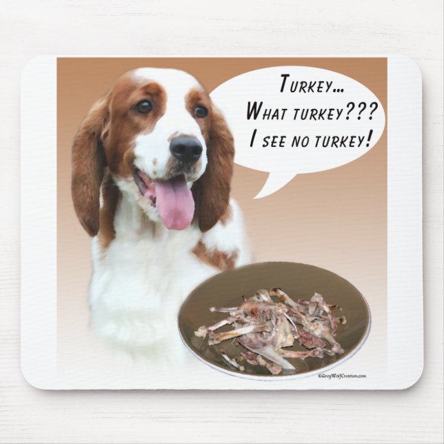 Welsh Springer Spaniel Turkey Mouse Mat (Front)