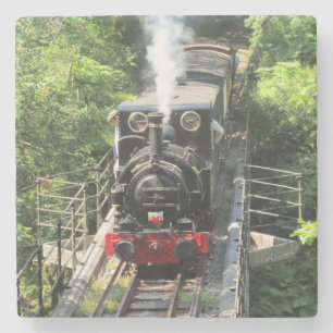 Welsh Steam Train. Stone Coaster