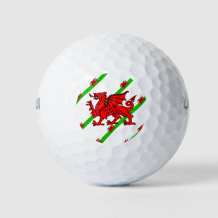Welsh stripes flag golf balls