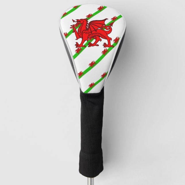 Welsh stripes flag golf head cover (Front)