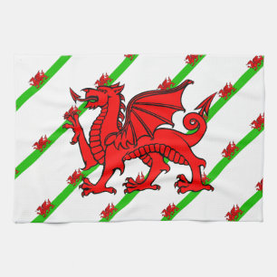 Welsh stripes flag tea towel