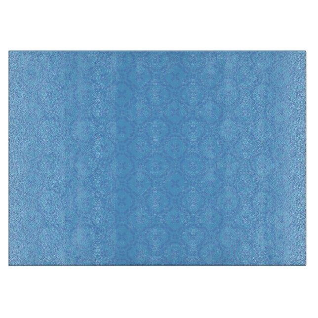 Welsh Tapestry Pattern, Blue Glass Cutting Board (Front)