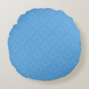 Welsh Tapestry Pattern, Chic Blue Round Pillow