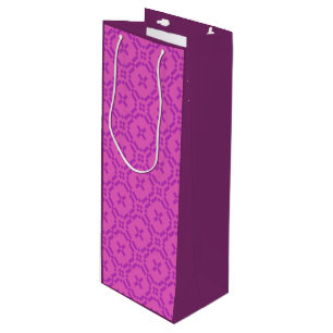 Welsh Tapestry Pattern, Pink Wine Gift Bag