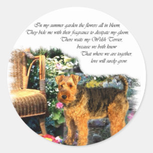 Welsh Terrier Art Gifts Classic Round Sticker