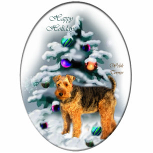 Welsh Terrier Christmas Gifts Ornament Photo Sculpture Decoration