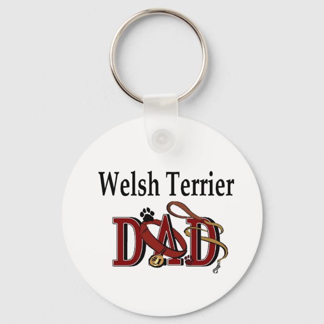 Welsh Terrier Dad Gifts Key Ring (Front)