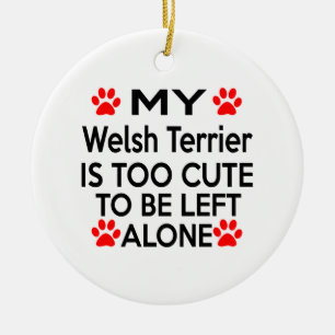 Welsh Terrier Designs Ceramic Tree Decoration