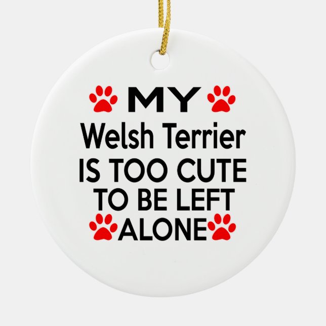 Welsh Terrier Designs Ceramic Tree Decoration (Front)