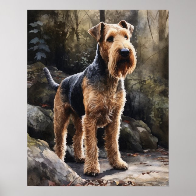 Welsh Terrier Dog Art Print Poster (Front)