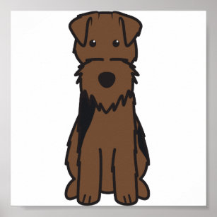 Welsh Terrier Dog Cartoon Poster