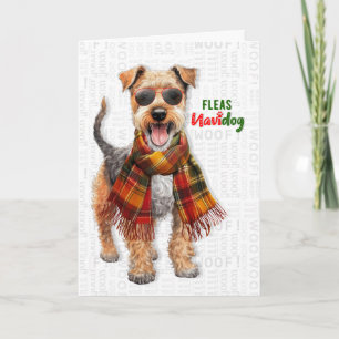 Welsh Terrier Dog Funny Fleas Navidog Christmas Holiday Card