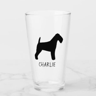 Welsh Terrier Dog Silhouette Welshie Personalised Glass