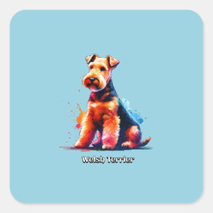 Welsh Terrier Dog Square Sticker