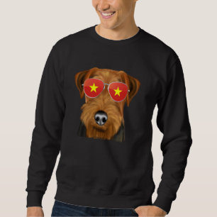 Welsh Terrier Dog Vietnam Sunglasses Sweatshirt