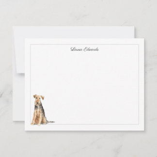 Welsh Terrier Gray Border Personalized Card