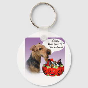 Welsh Terrier Halloween Candy Key Ring