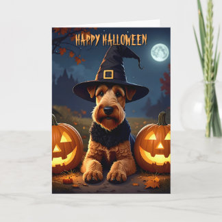 Welsh Terrier Halloween Card