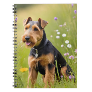 Welsh Terrier In Wildflower Meadow Notebook