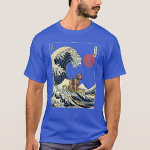 Welsh Terrier Kanagawa Japanese Surfing Wave T-Shirt