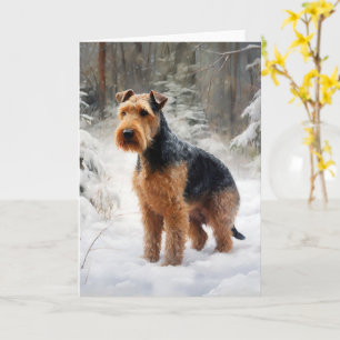 Welsh Terrier Let It Snow Christmas Card