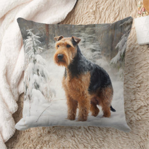 Welsh Terrier Let It Snow Christmas  Cushion