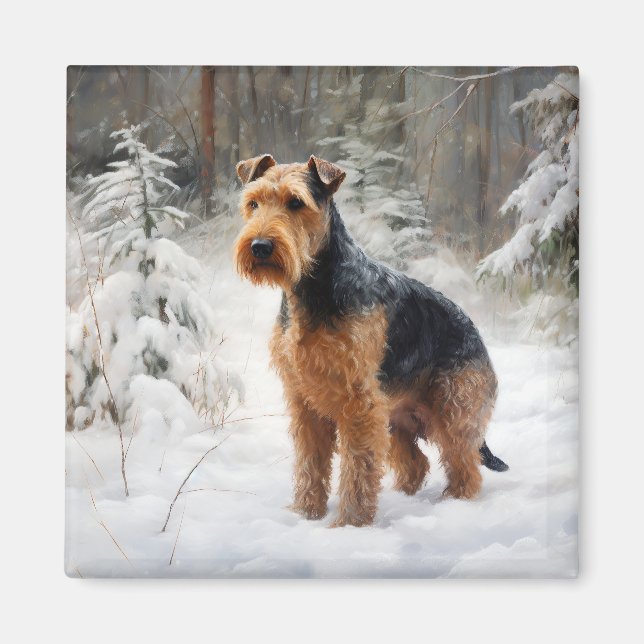 Welsh Terrier Let It Snow Christmas  Magnet (Front)