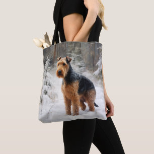 Welsh Terrier Let It Snow Christmas  Tote Bag