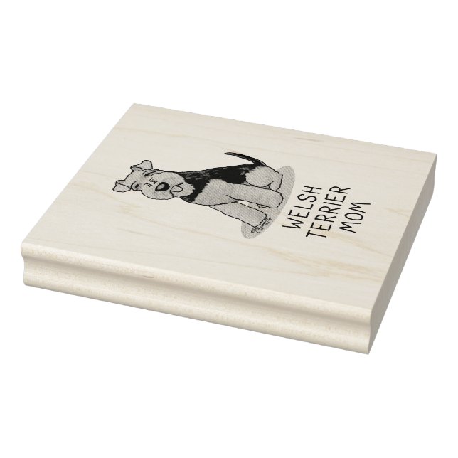 Welsh Terrier Mum - Cute Dog Mum Rubber Stamp (Stamp)