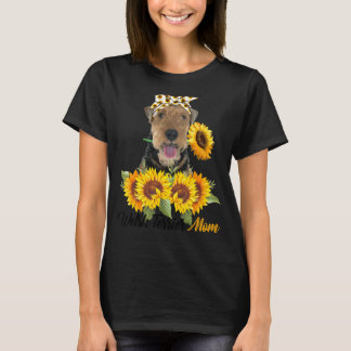 Welsh Terrier Mum Sunflower Summer Dog Mum Mama Wo T-Shirt