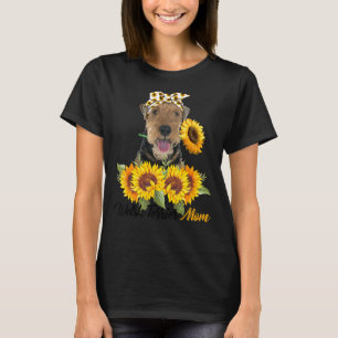 Welsh Terrier Mum Sunflower Summer Dog Mum Mama Wo T-Shirt