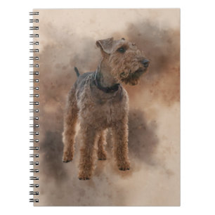 Welsh Terrier on a Mottled Brown Background Notebook