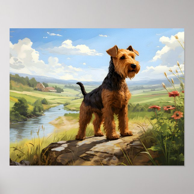 Welsh Terrier On The Look Out Poster (Front)
