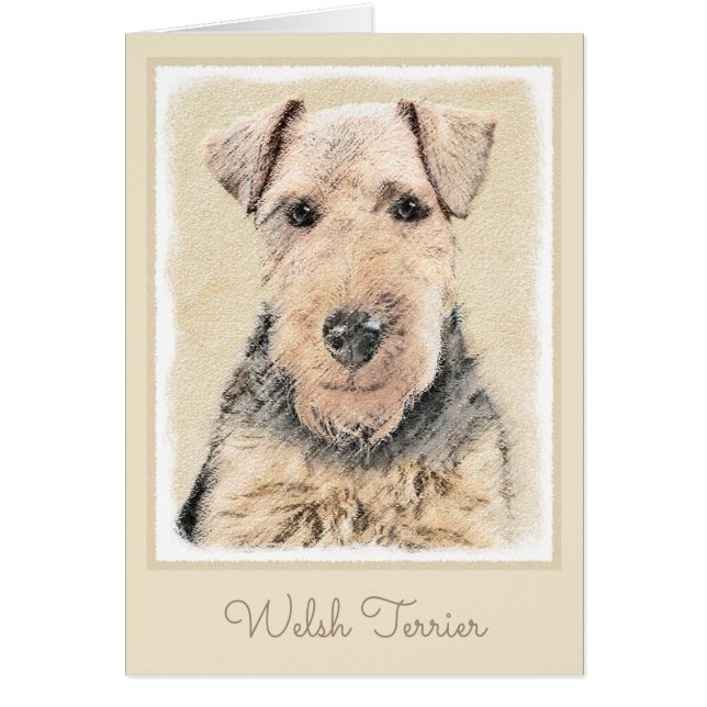 Welsh Terrier Painting - Cute Original Dog Art (Front)