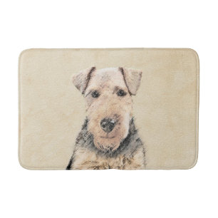 Welsh Terrier Painting - Cute Original Dog Art Bath Mat