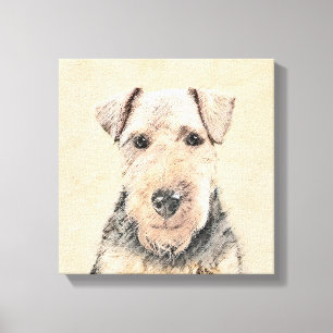 Welsh Terrier Painting - Cute Original Dog Art Canvas Print