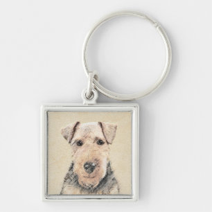 Welsh Terrier Painting - Cute Original Dog Art Key Ring