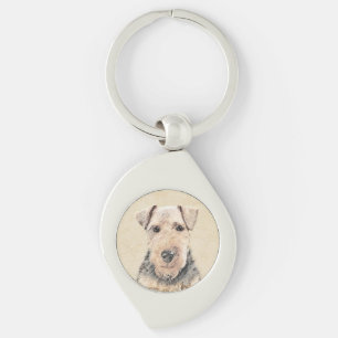 Welsh Terrier Painting - Cute Original Dog Art Key Ring