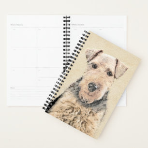 Welsh Terrier Painting - Cute Original Dog Art Planner