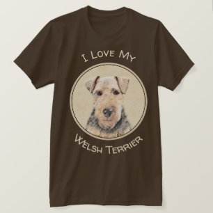 Welsh Terrier Painting - Cute Original Dog Art T-Shirt