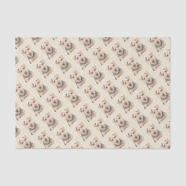 Welsh Terrier Painting - Cute Original Dog Art Tissue Paper (Front)