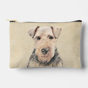 Welsh Terrier Painting WT Cute Original Dog Art Accessory Pouch