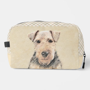 Welsh Terrier Painting WT Cute Original Dog Art Dopp Kit