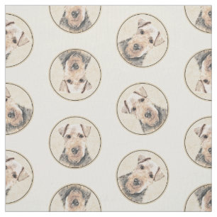 Welsh Terrier Painting WT Cute Original Dog Art Fabric